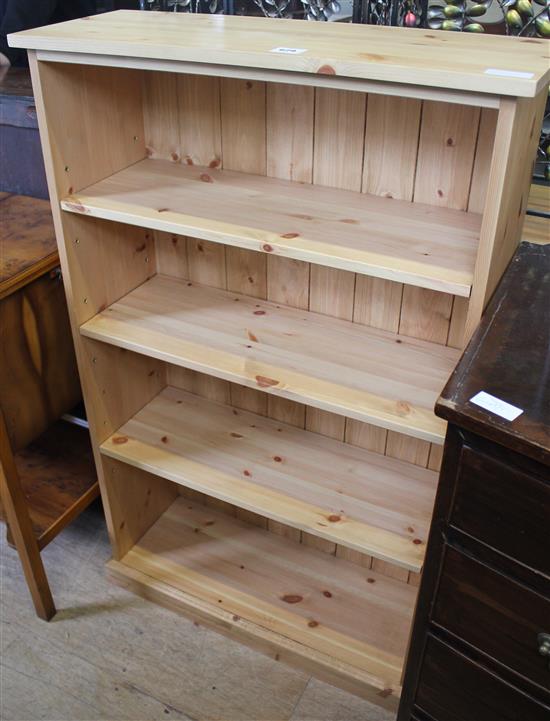 Small pine open bookcase